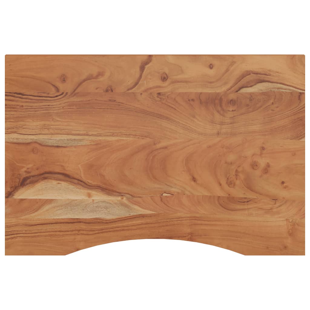 Desk top 80x60x2.5 cm rectangular solid acacia wood