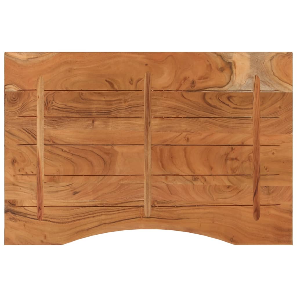 Desk top 80x60x2.5 cm rectangular solid acacia wood