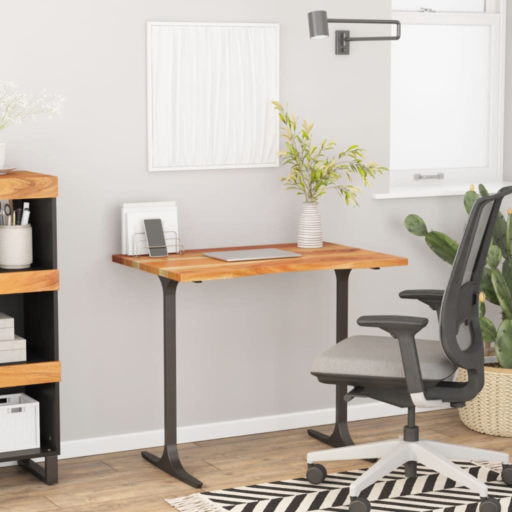 Desk top 80x60x2.5 cm rectangular solid acacia wood