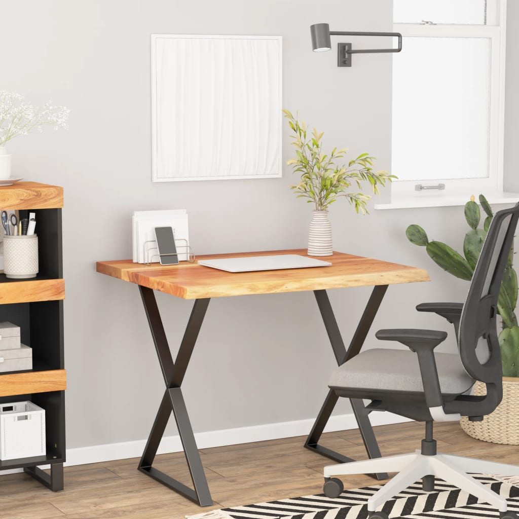 Desk top 80x80x2.5 cm solid acacia wood natural edge