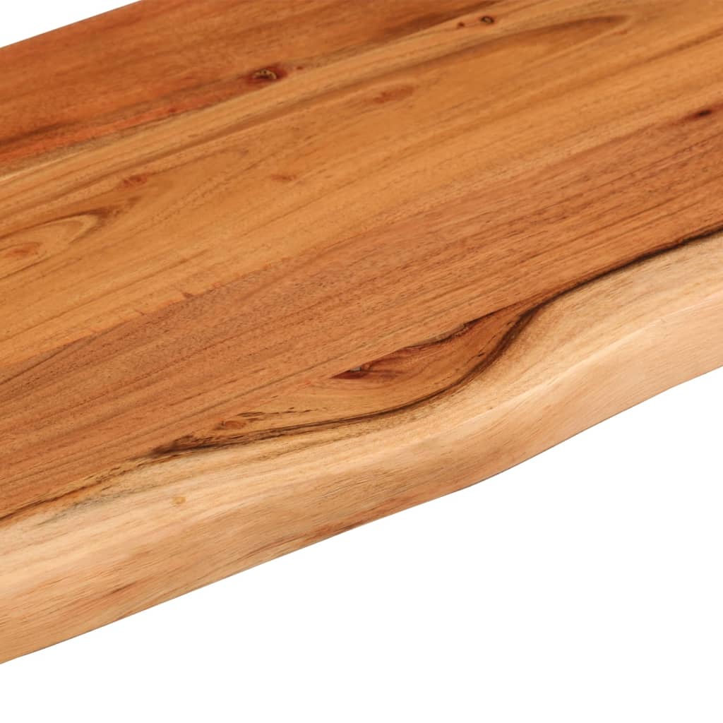 Wall shelf 60x20x3.8 cm rectangular solid wood acacia tree edge