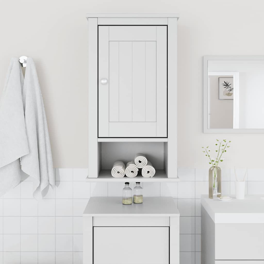 Bathroom wall cabinet BERG white 40x27x71.5 cm solid pine wood