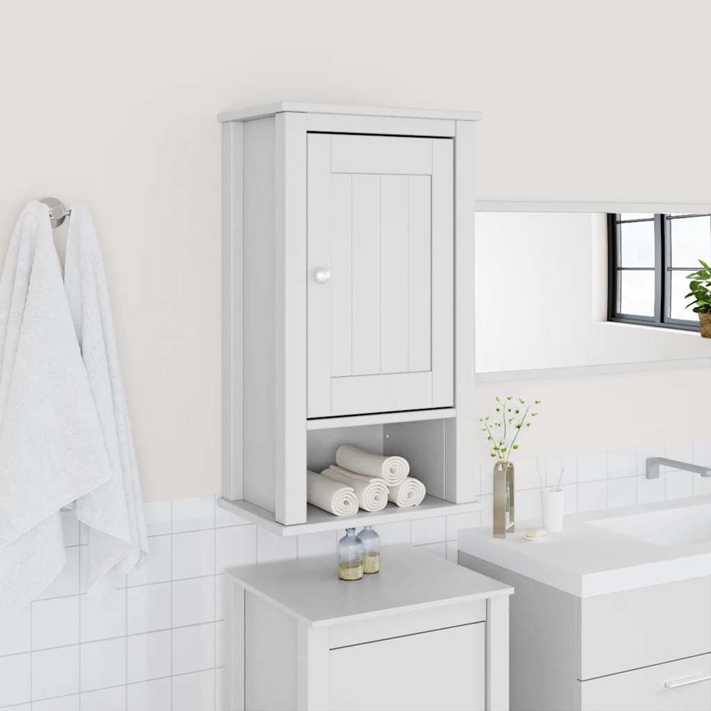 Bathroom wall cabinet BERG white 40x27x71.5 cm solid pine wood