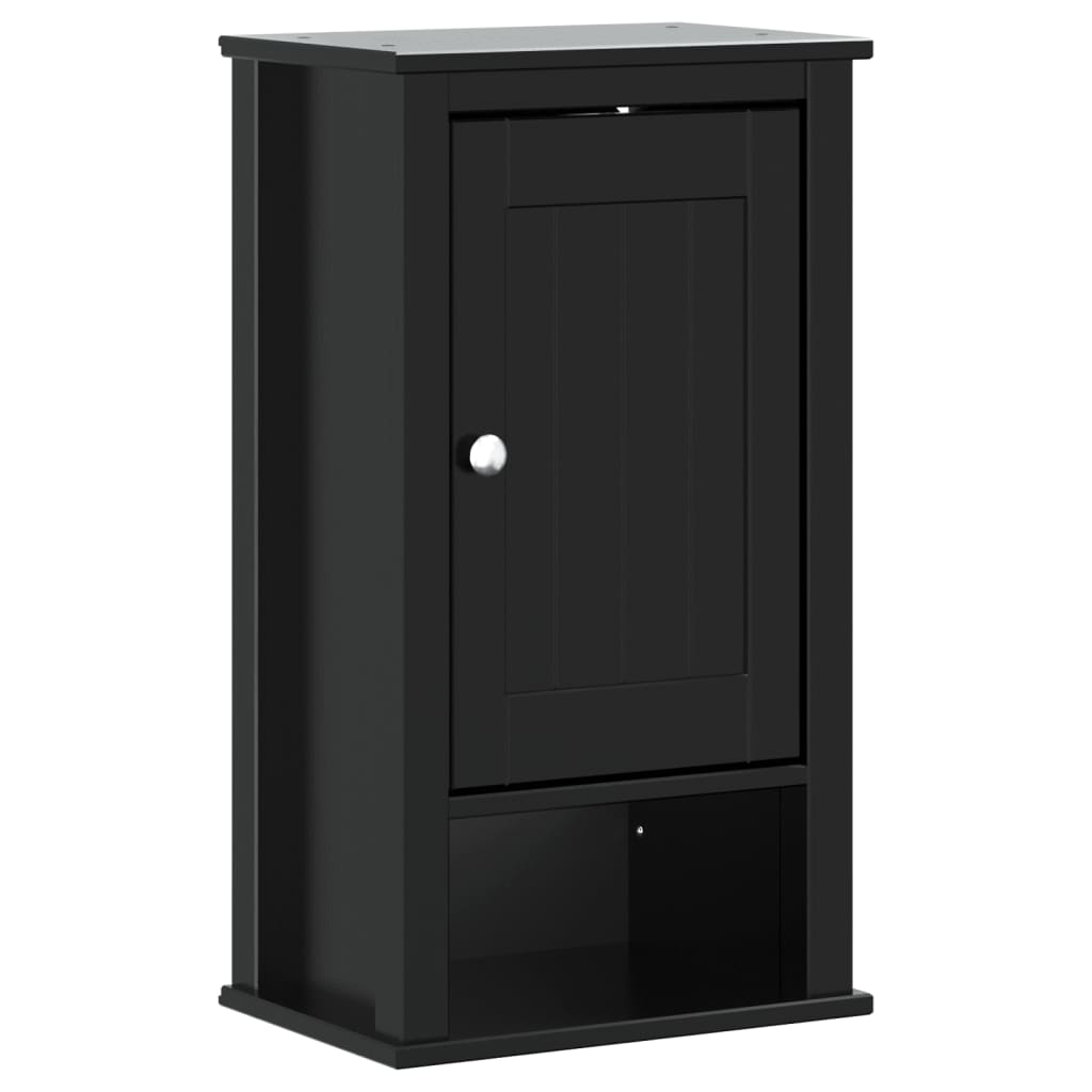 Bathroom wall cabinet BERG Black 40x27x71.5 cm solid pine wood
