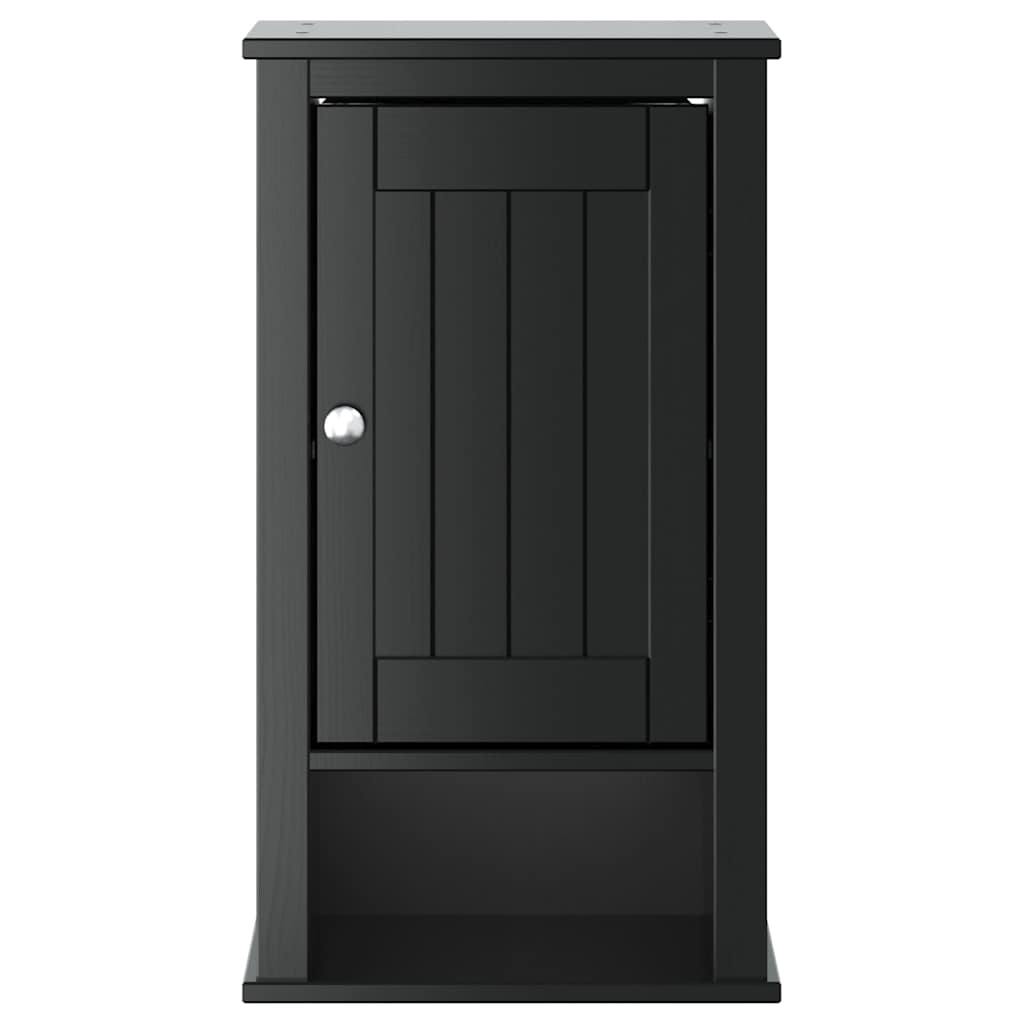 Bathroom wall cabinet BERG Black 40x27x71.5 cm solid pine wood