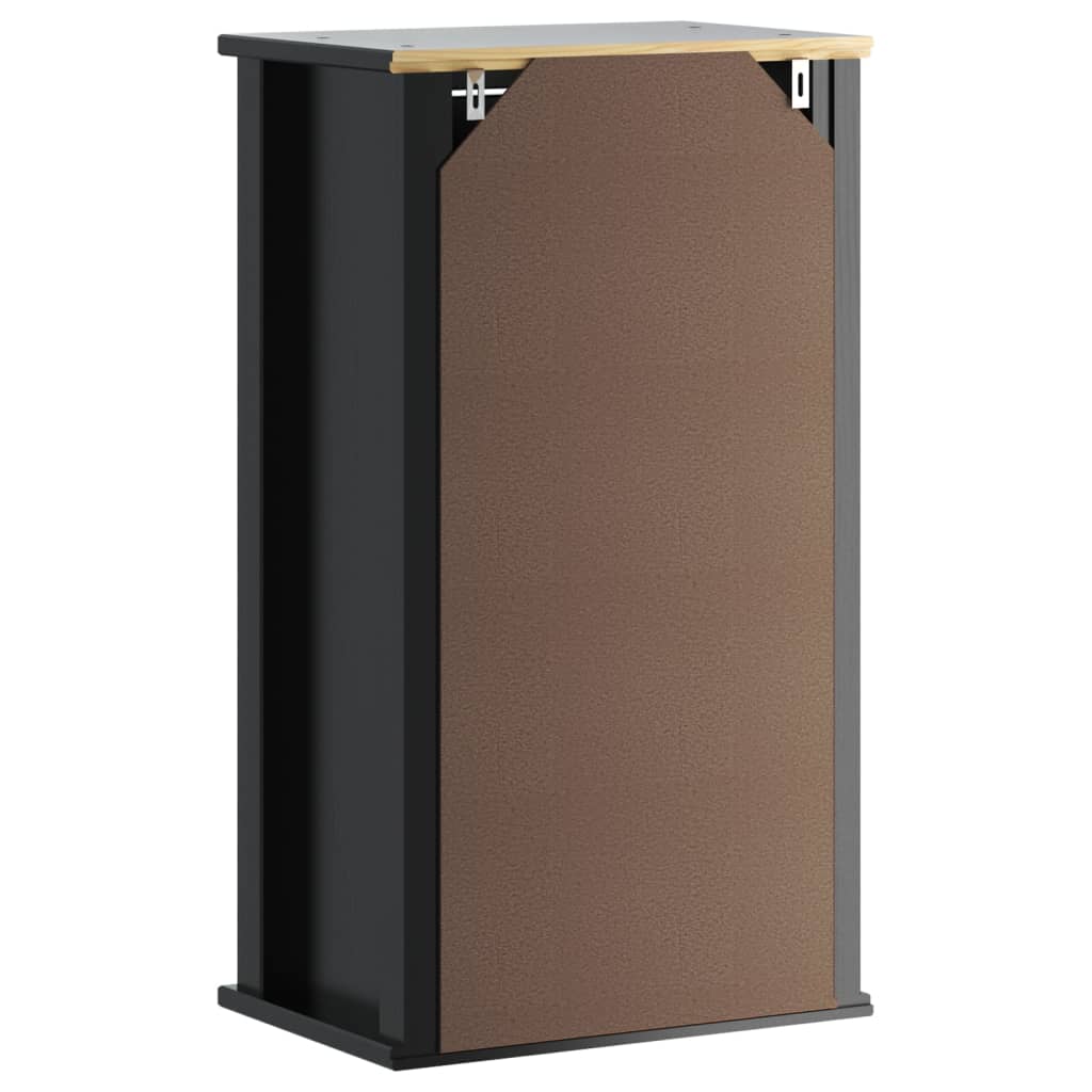 Bathroom wall cabinet BERG Black 40x27x71.5 cm solid pine wood