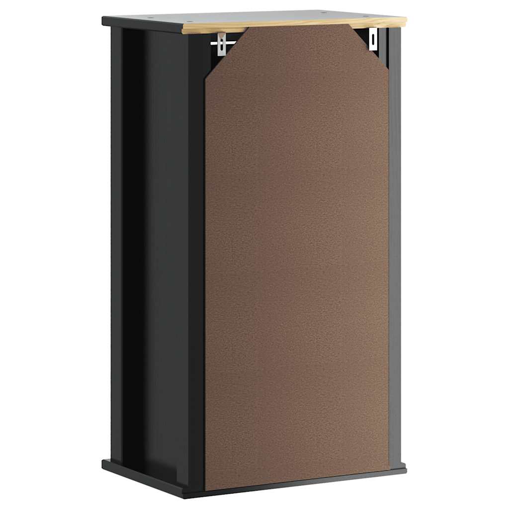 Bathroom wall cabinet BERG Black 40x27x71.5 cm solid pine wood