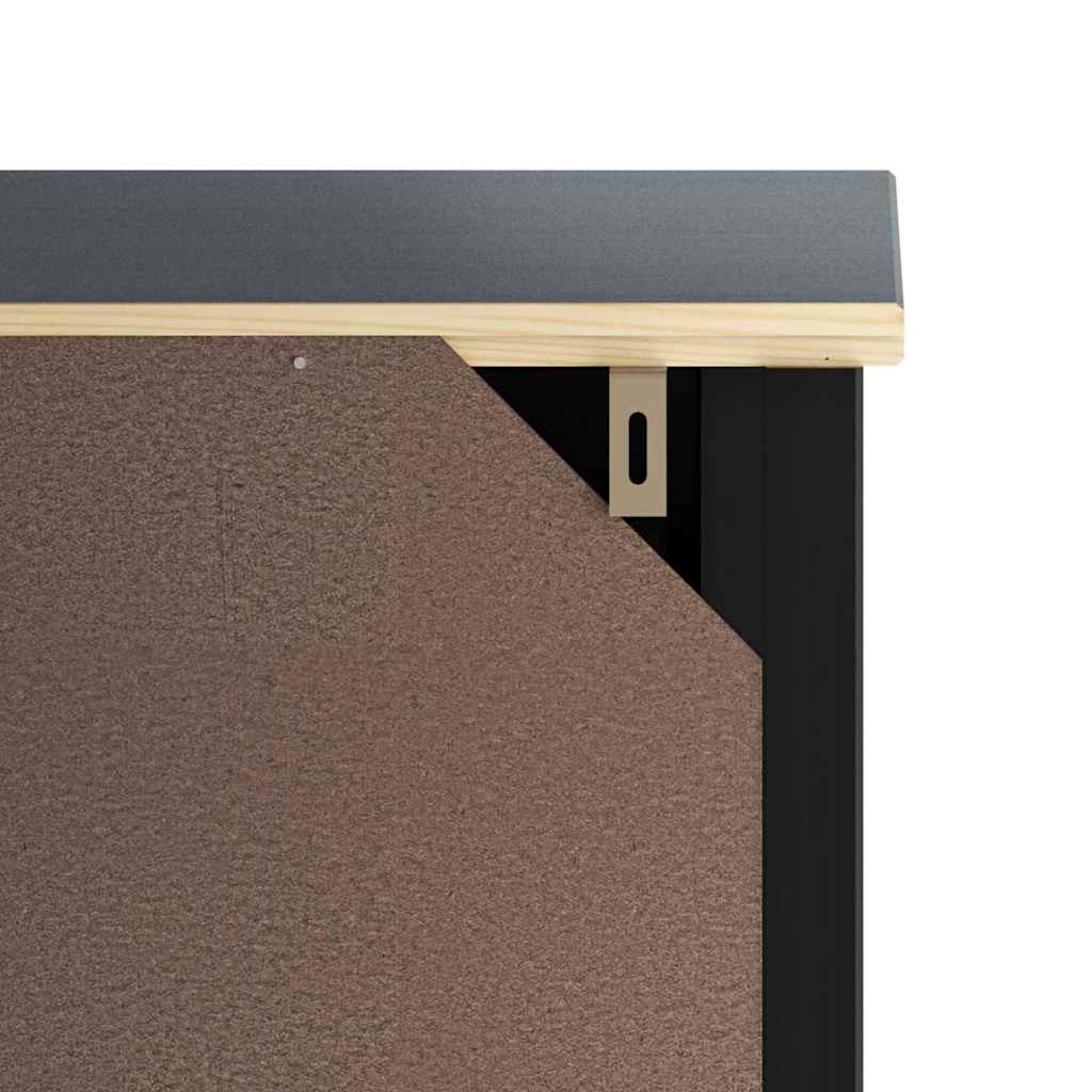 Bathroom wall cabinet BERG Black 40x27x71.5 cm solid pine wood