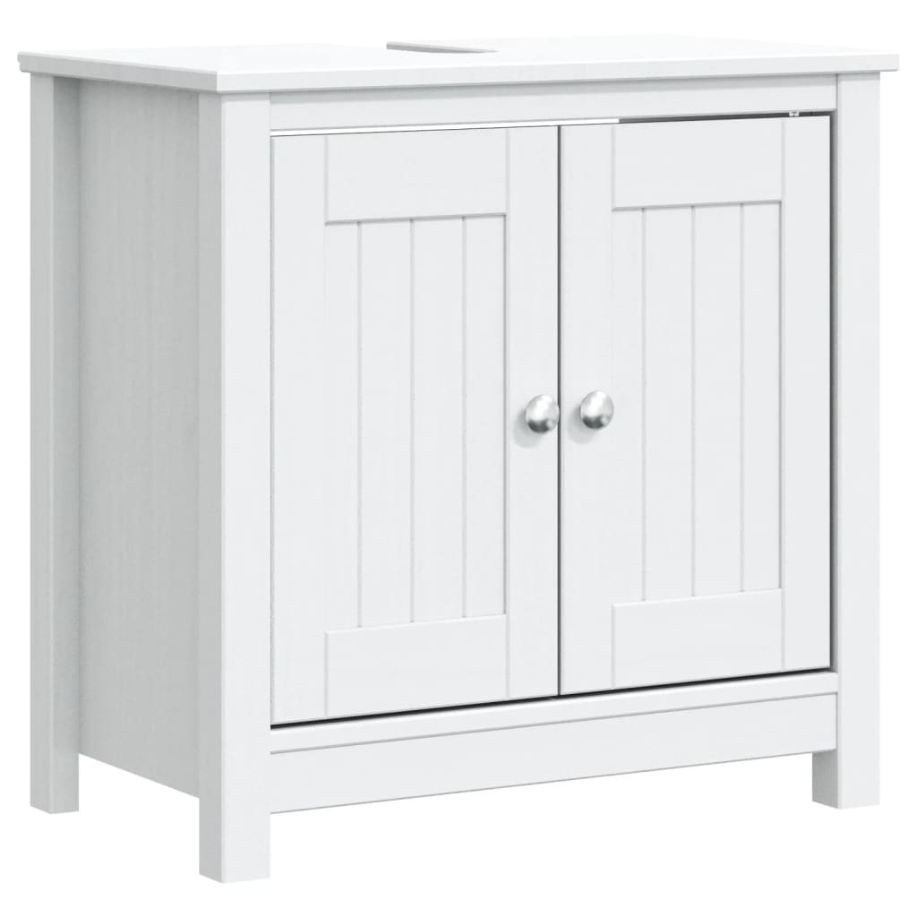 Washbasin cabinet BERG White 60x34x59 cm solid pine wood