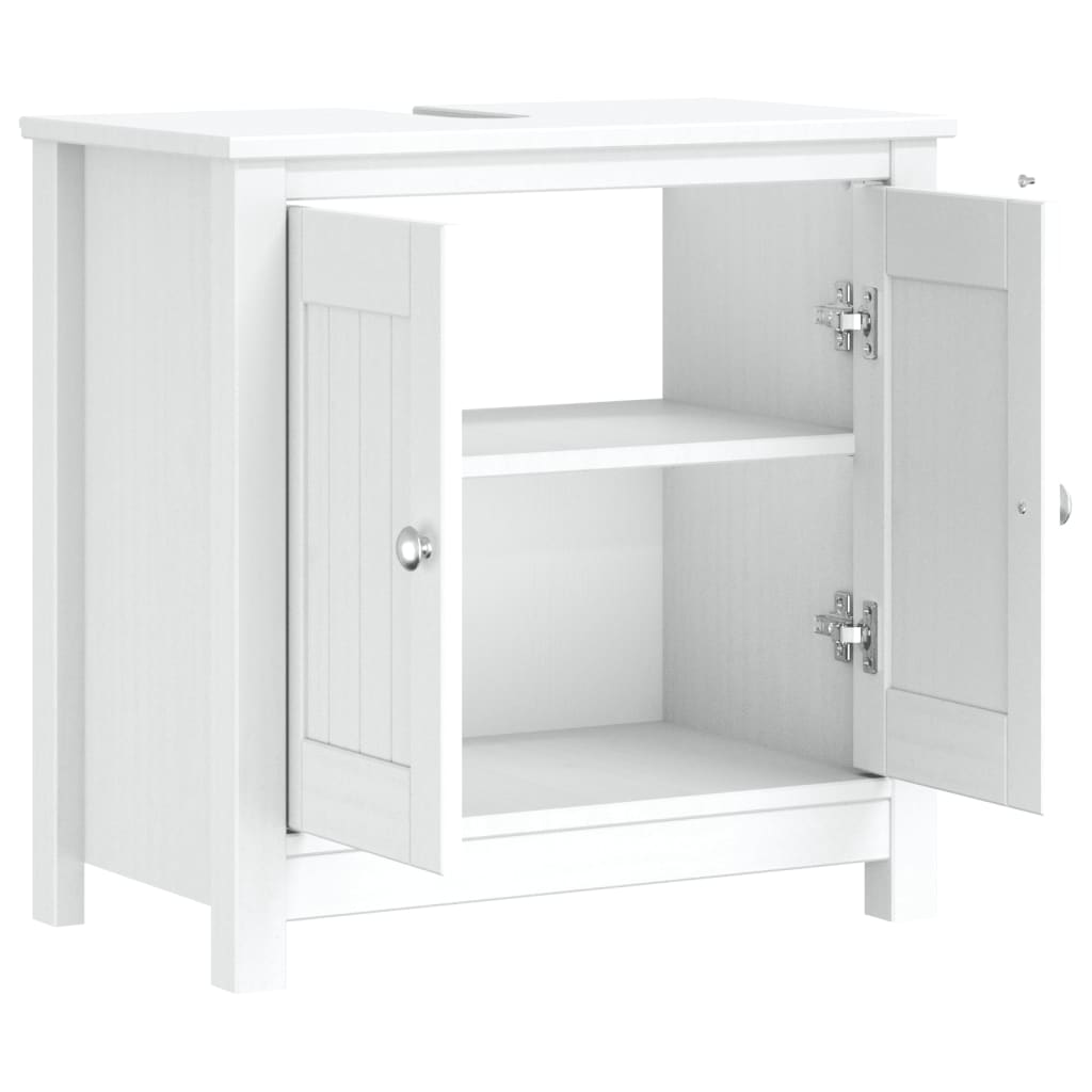 Washbasin cabinet BERG White 60x34x59 cm solid pine wood