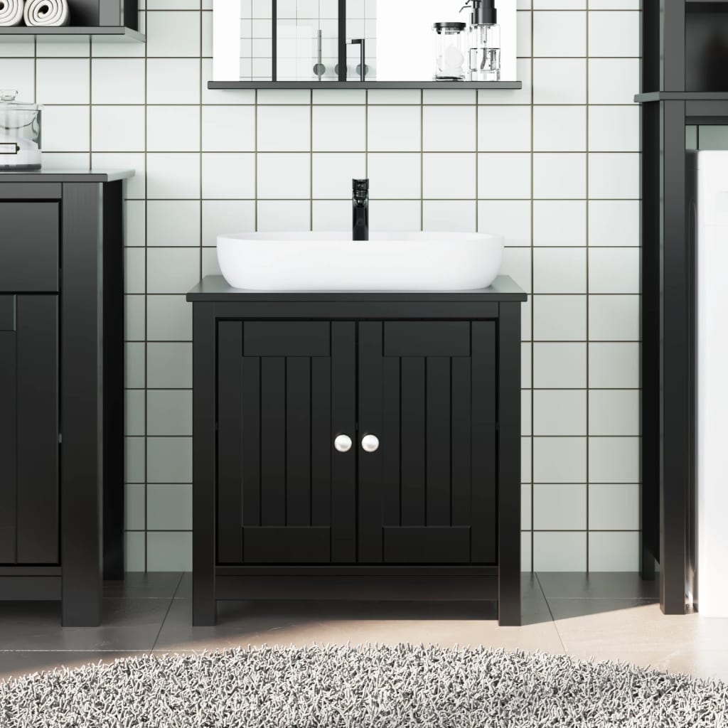 BERG vanity unit, black, 60x34x59 cm, pinewood