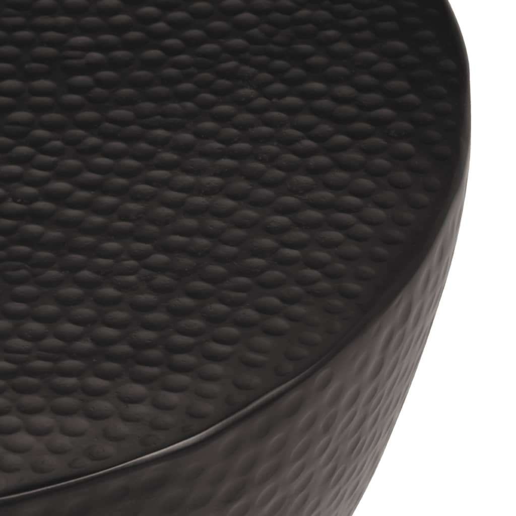 Table basse aluminium martelé Ø 50x30 cm noir