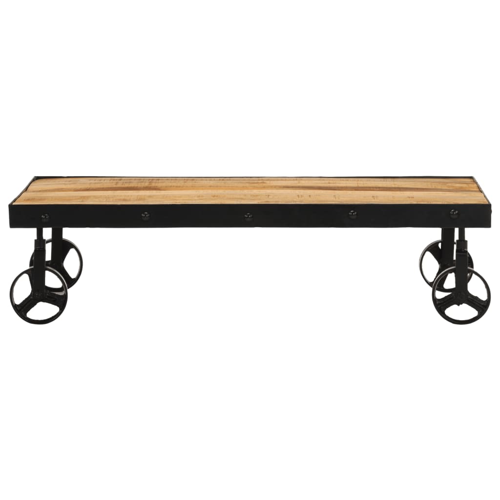 Couchtisch mit Rollen Massivholz Mango 100x55x26 cm