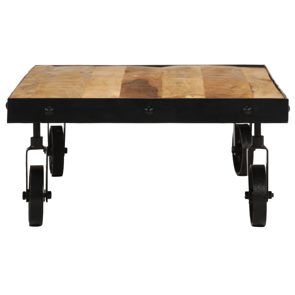 Couchtisch mit Rollen Massivholz Mango 100x55x26 cm