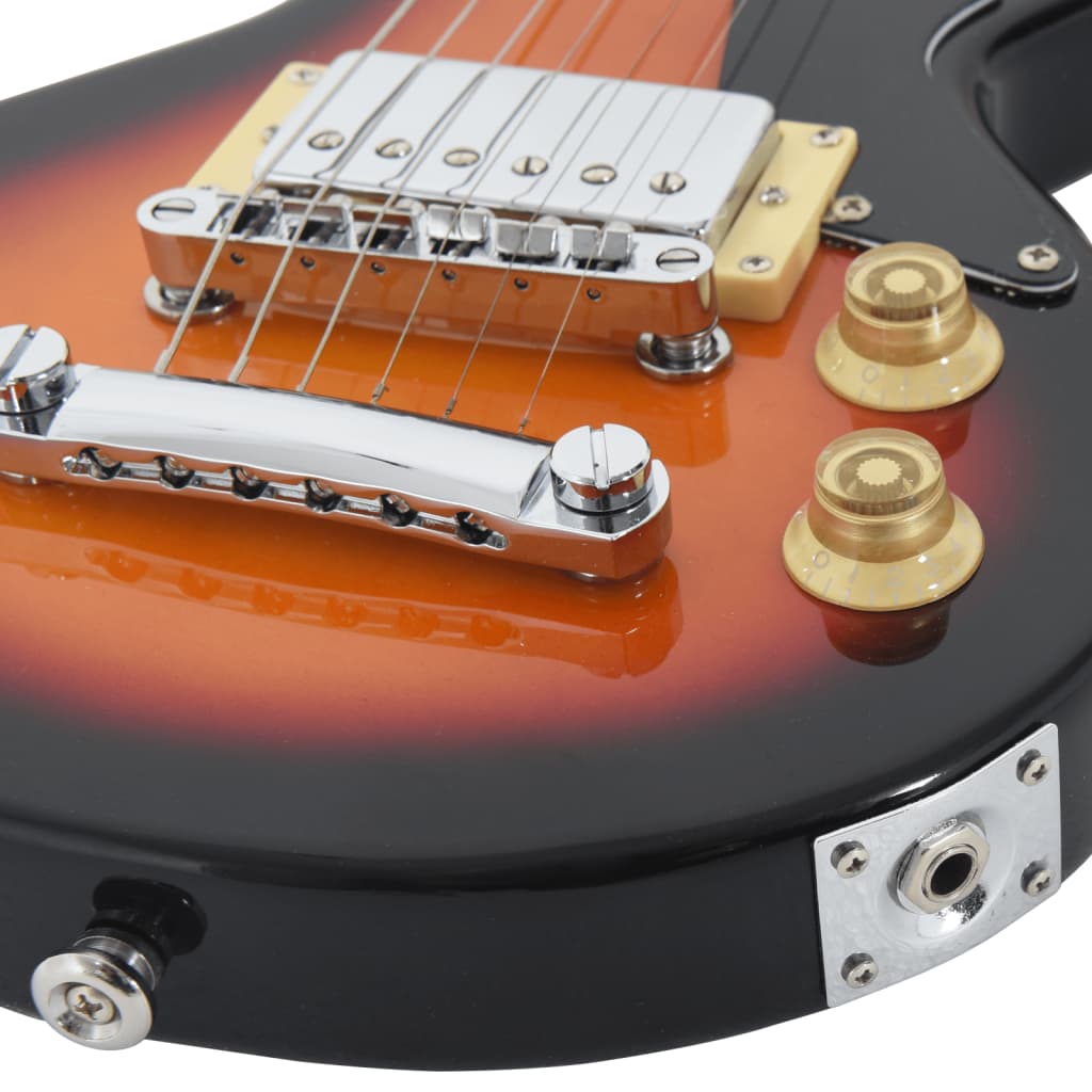 Guitare électrique pour enfants avec étui marron et noir 3/4 30"