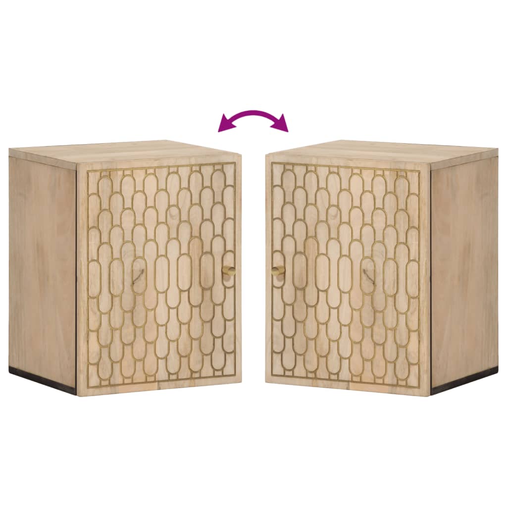 Bathroom wall cabinet 38x33x48 cm solid mango wood