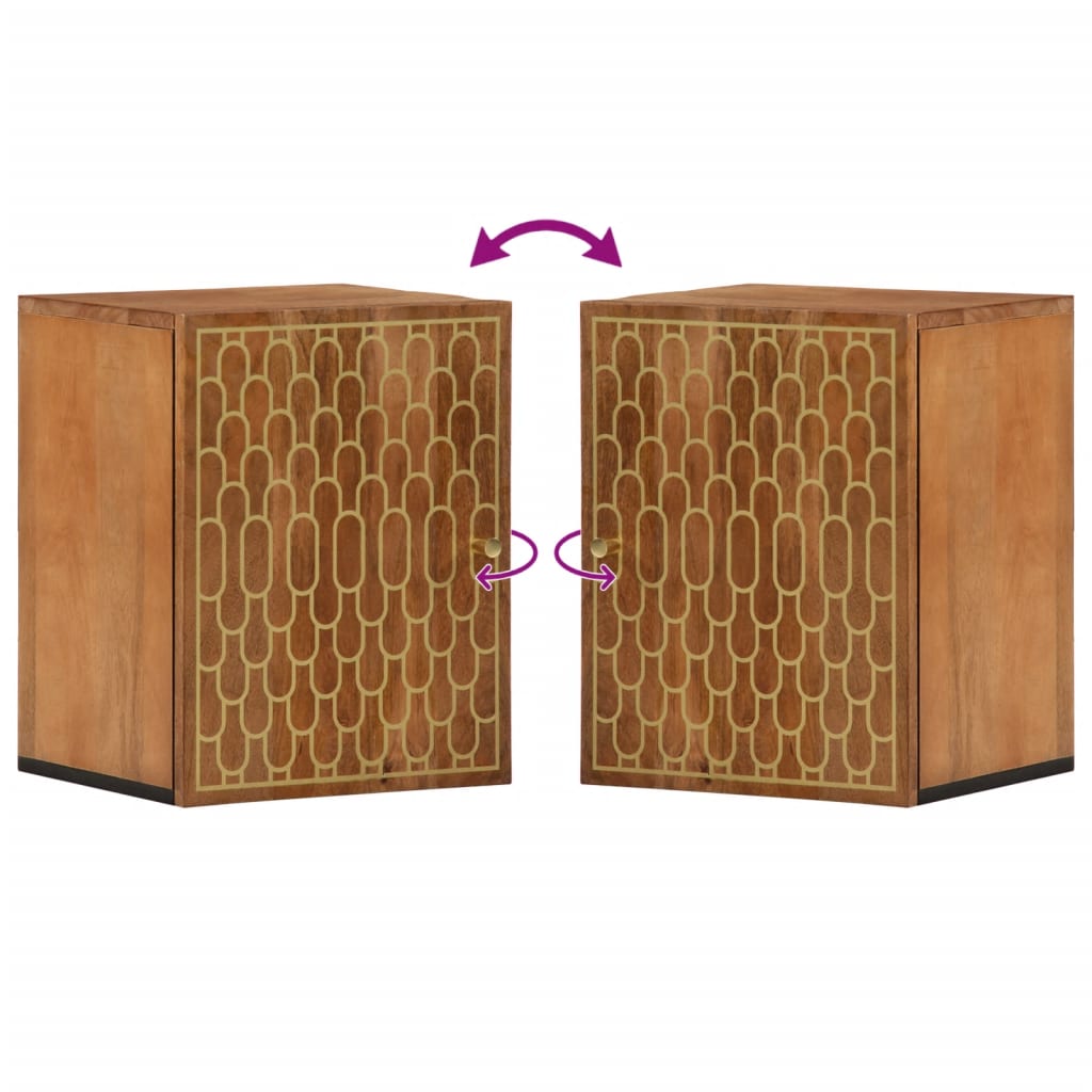 Bathroom wall cabinet 38x33x48 cm solid mango wood