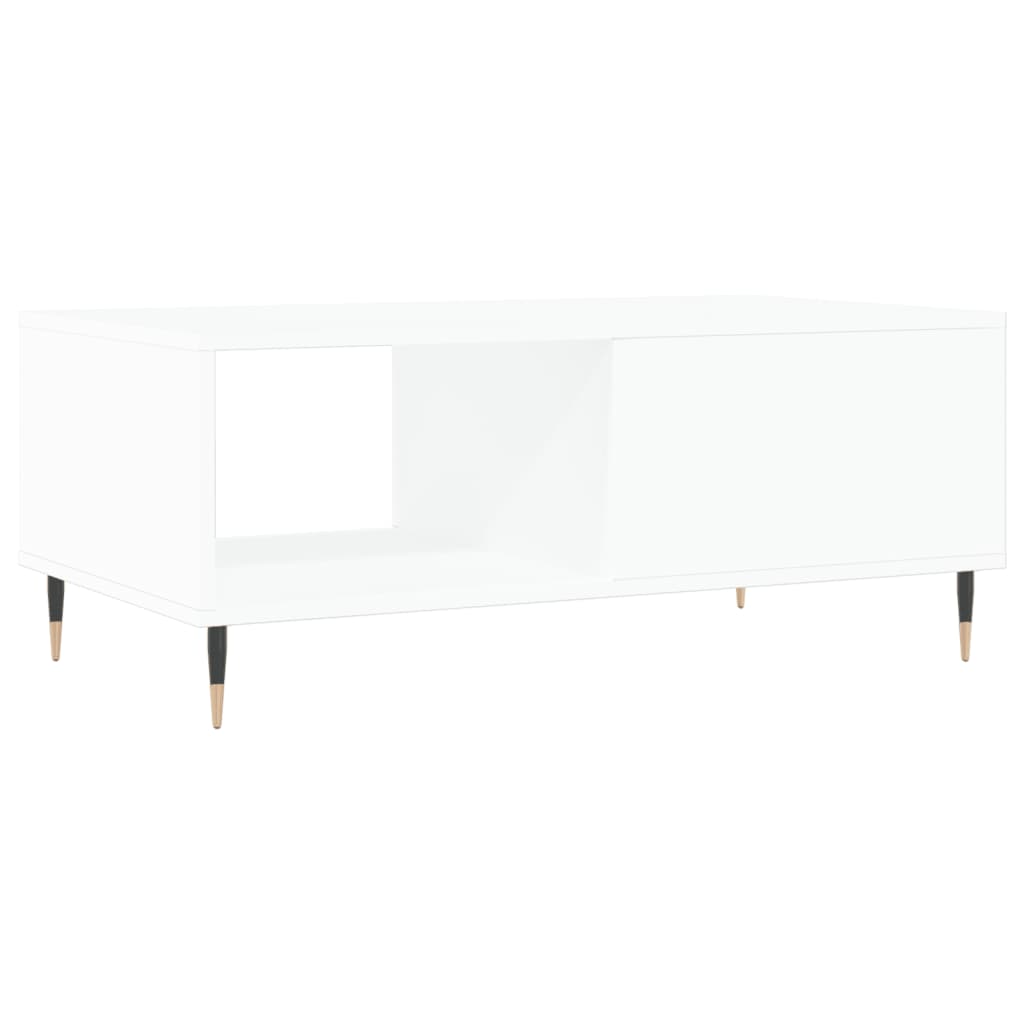 Table basse blanche 90x50x36,5 cm en bois