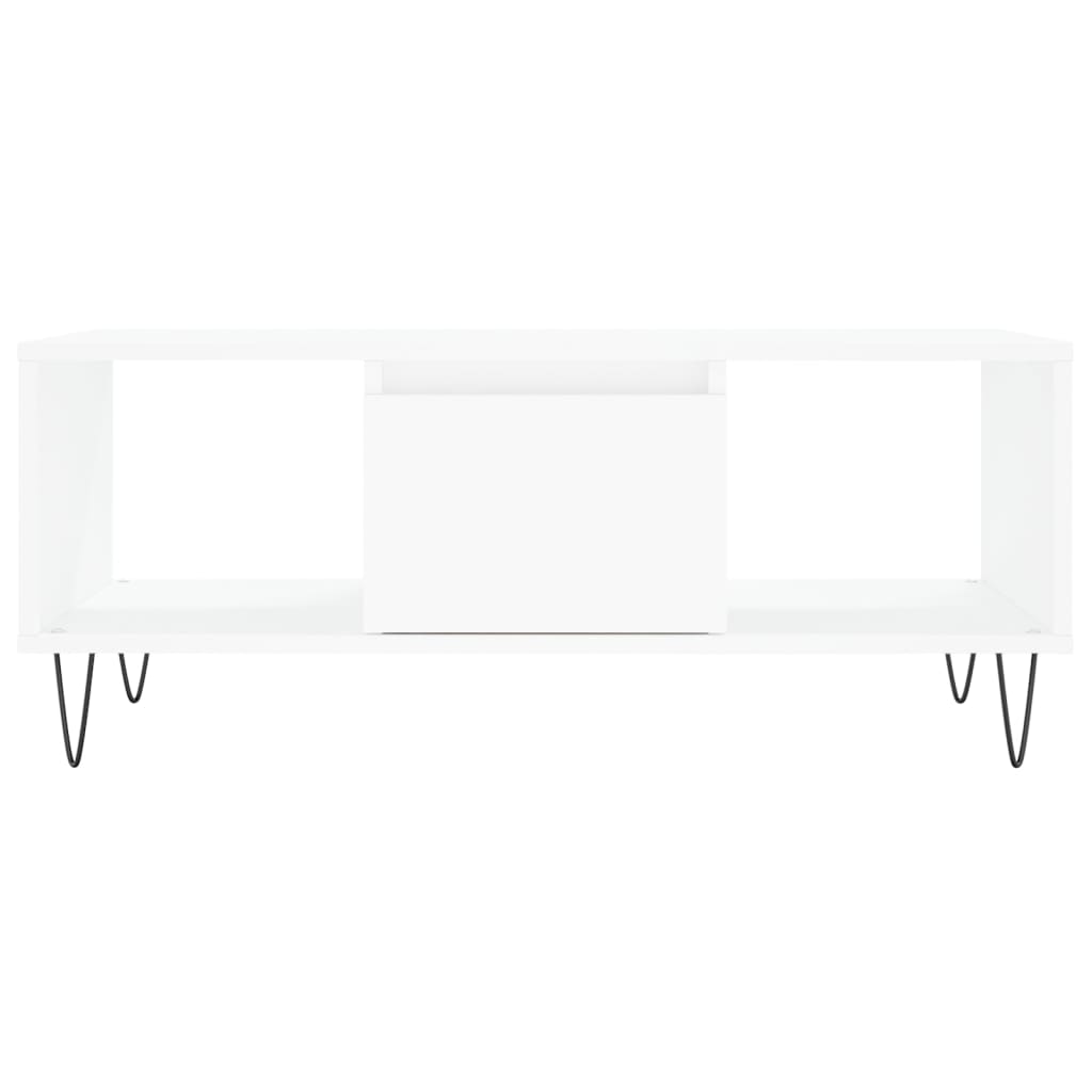 Table basse blanche 90x50x36,5 cm en bois