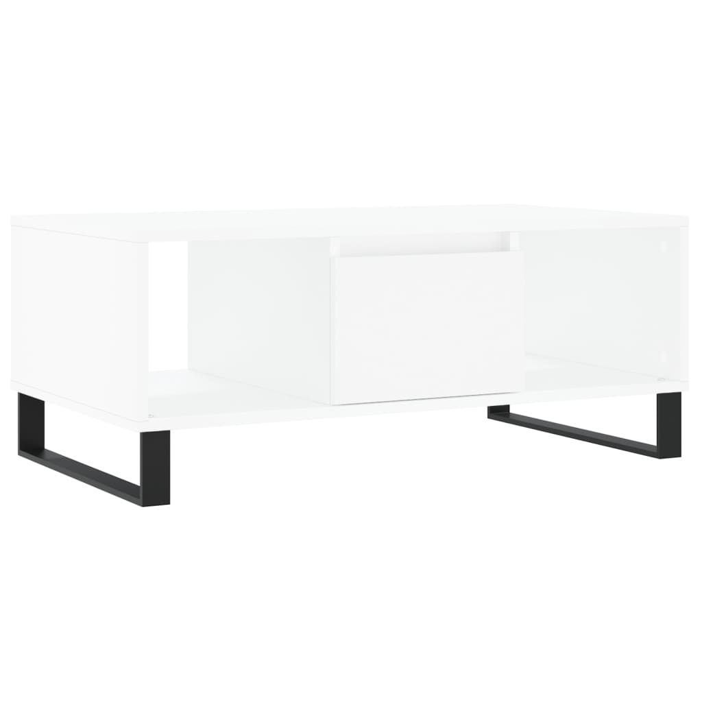Coffee Table White 90x50x36.5 cm Wood Material