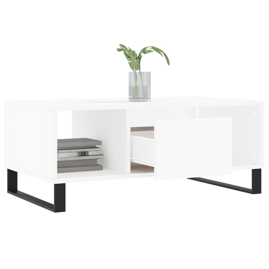 Coffee Table White 90x50x36.5 cm Wood Material