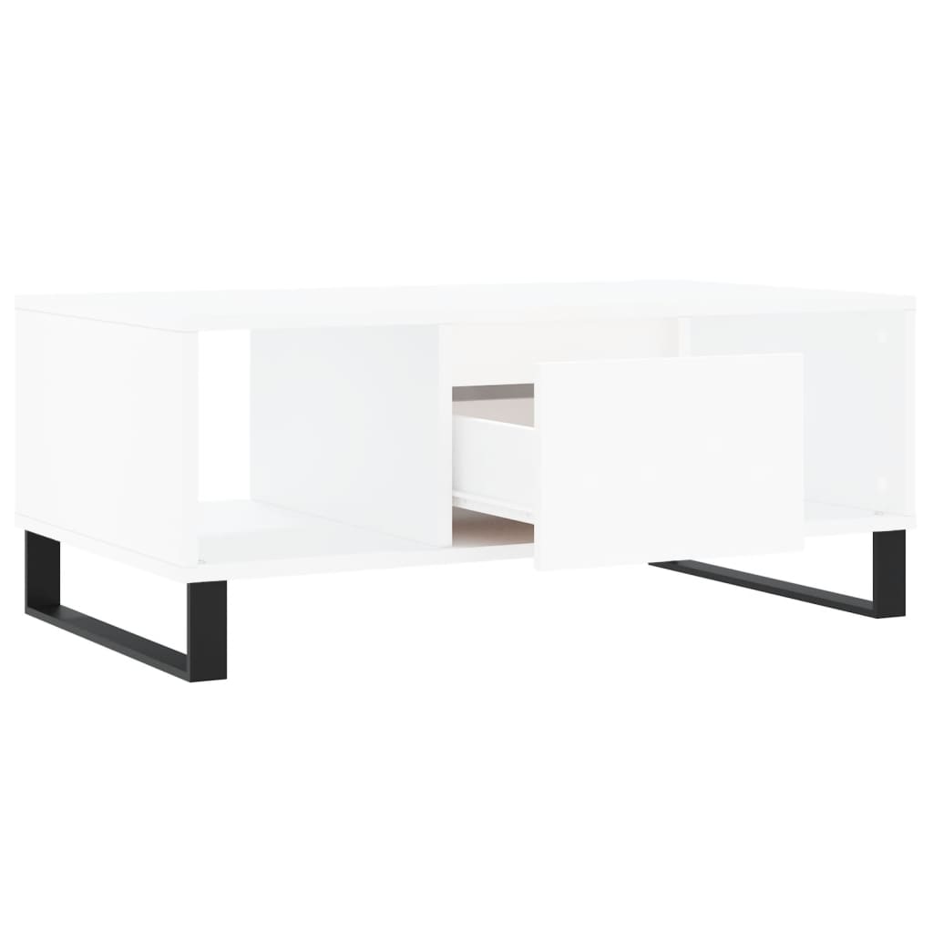 Coffee Table White 90x50x36.5 cm Wood Material