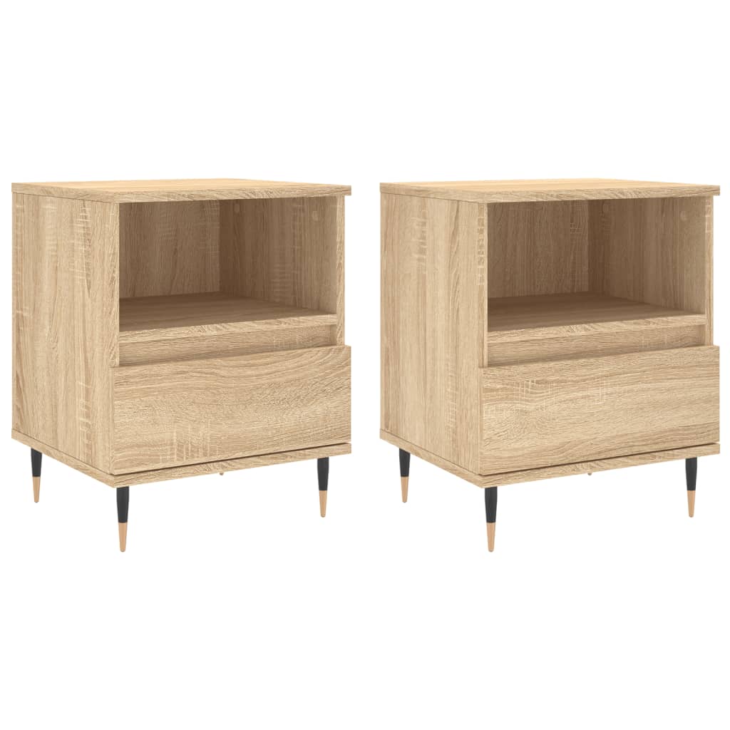 Tables de chevet 2 pcs. Chêne Sonoma 40x35x50 cm matériau bois