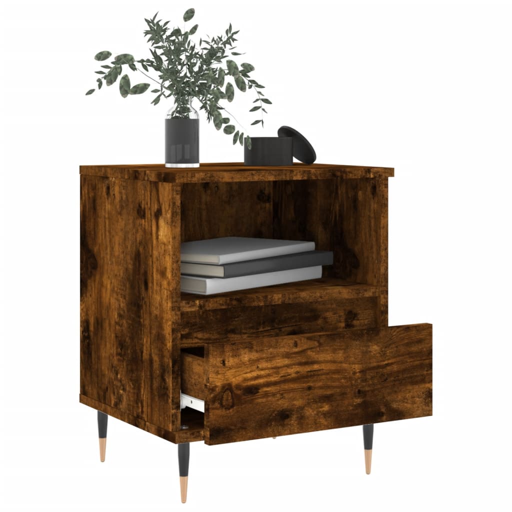 Bedside table smoked oak 40x35x50 cm wood material