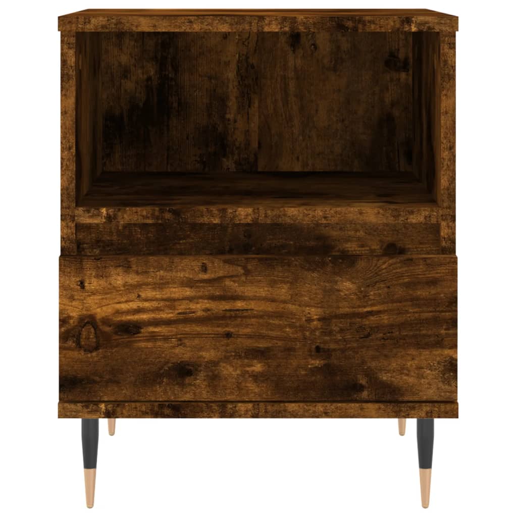 Tables de chevet 2 pcs. chêne fumé 40x35x50 cm matériau bois