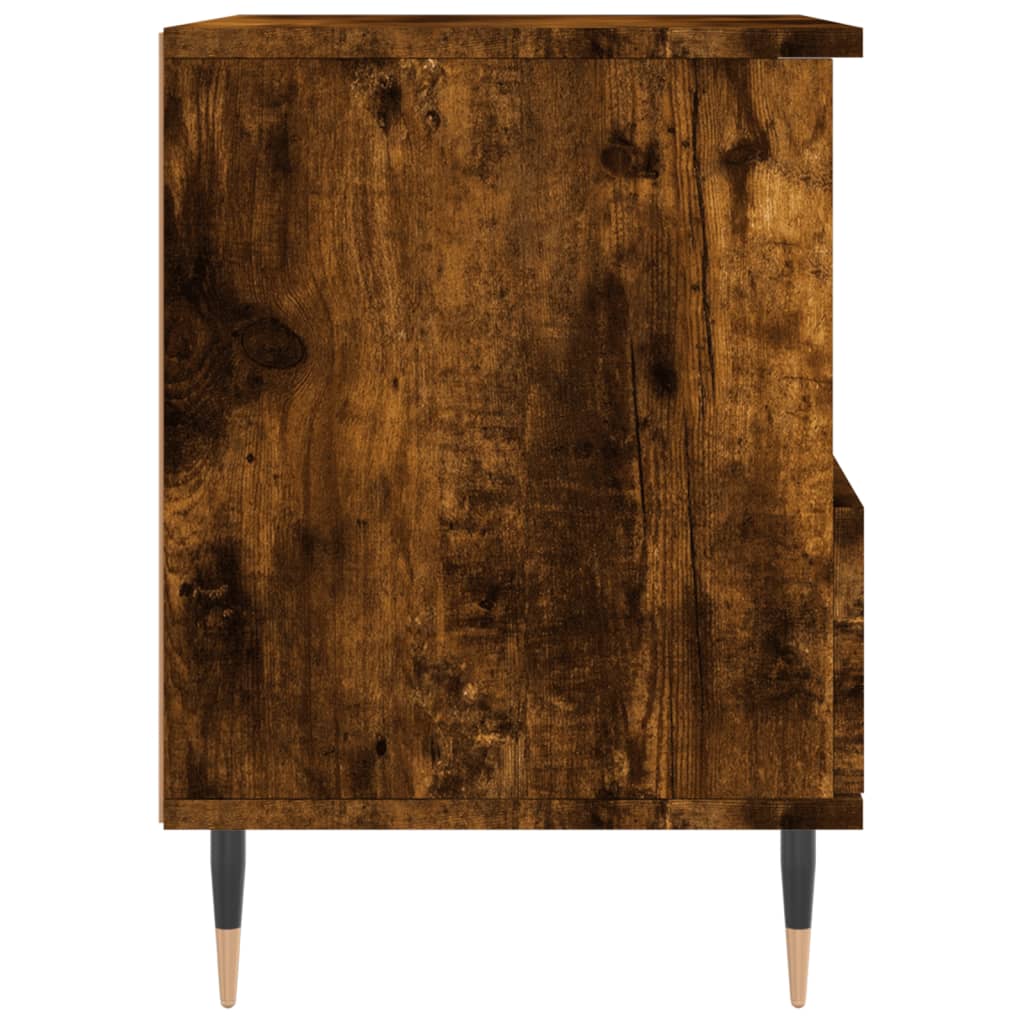 Tables de chevet 2 pcs. chêne fumé 40x35x50 cm matériau bois