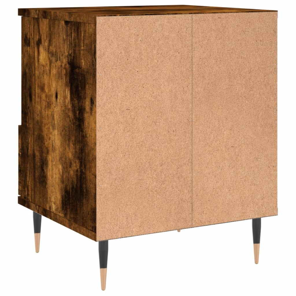 Tables de chevet 2 pcs. chêne fumé 40x35x50 cm matériau bois