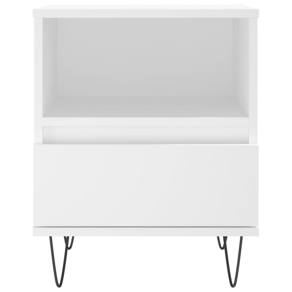Table de chevet blanche 40x35x50 cm en bois