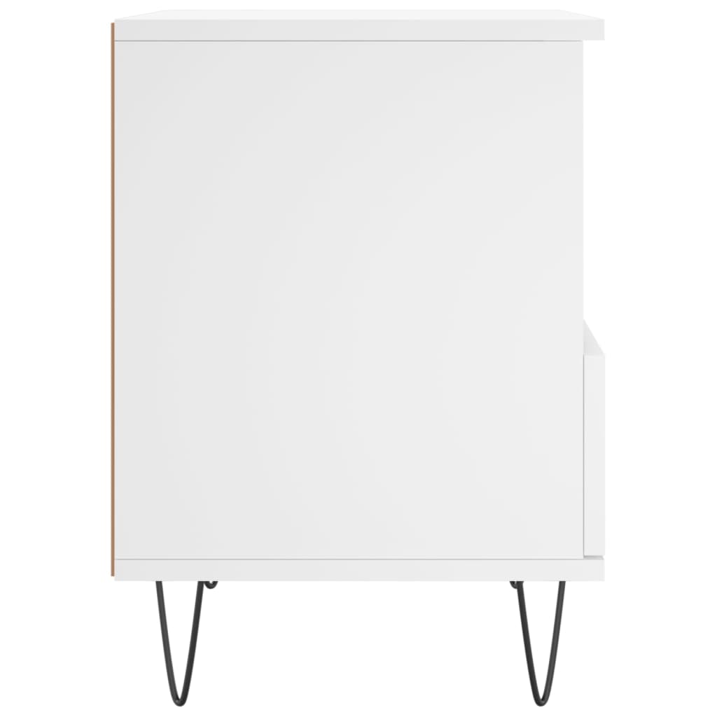 Table de chevet blanche 40x35x50 cm en bois