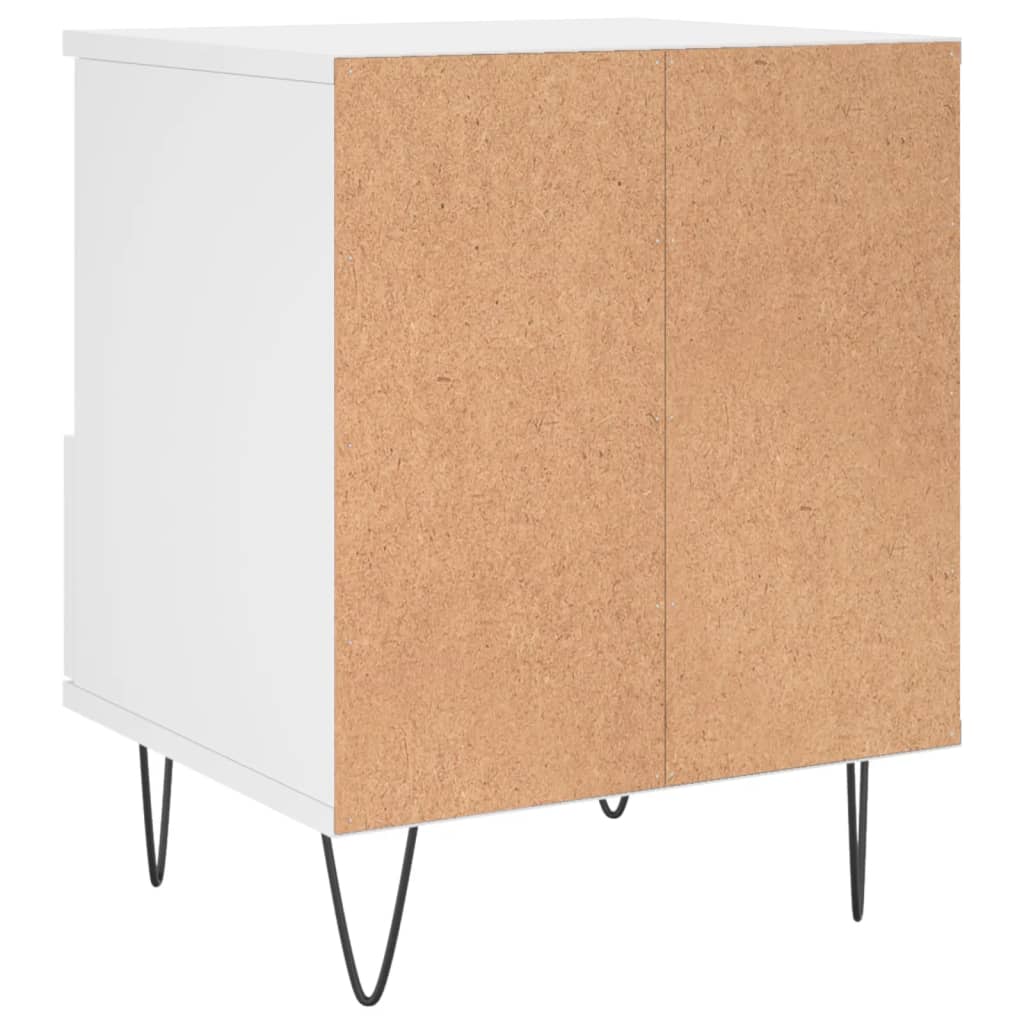 Table de chevet blanche 40x35x50 cm en bois