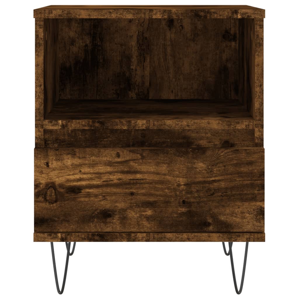 Bedside table smoked oak 40x35x50 cm wood material