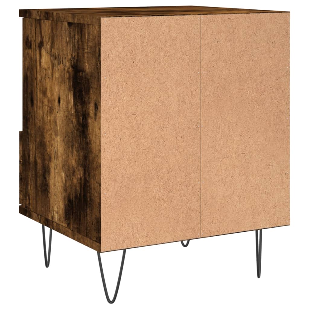 Tables de chevet 2 pcs. chêne fumé 40x35x50 cm matériau bois