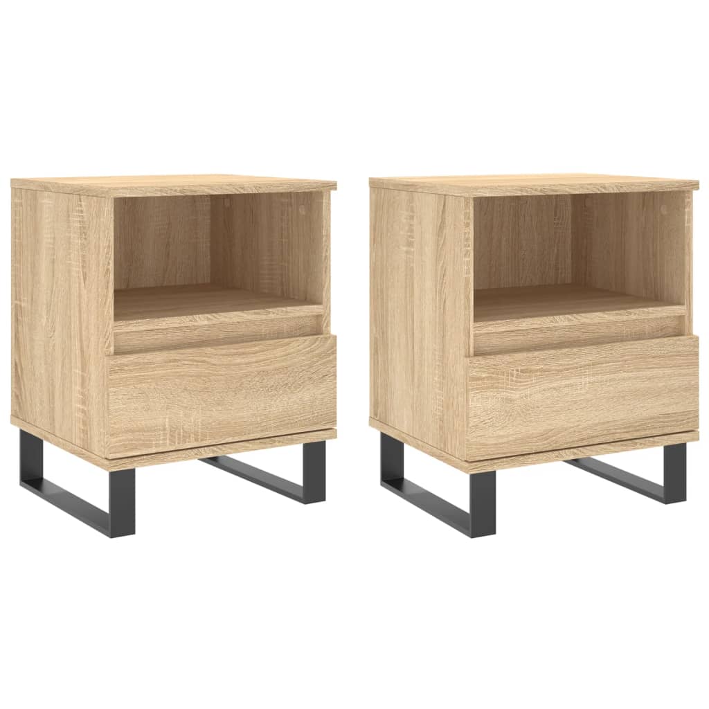Tables de chevet 2 pcs. Chêne Sonoma 40x35x50 cm matériau bois