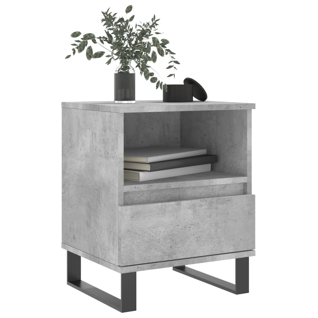 Bedside tables 2 pcs. Concrete grey 40x35x50 cm wood material