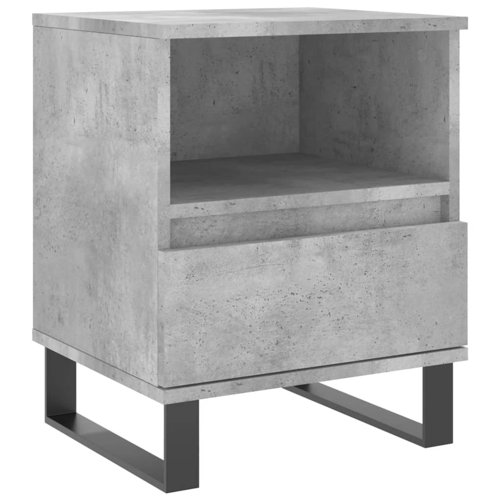 Bedside tables 2 pcs. Concrete grey 40x35x50 cm wood material