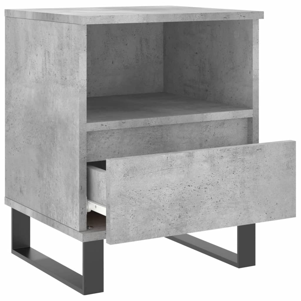 Bedside tables 2 pcs. Concrete grey 40x35x50 cm wood material