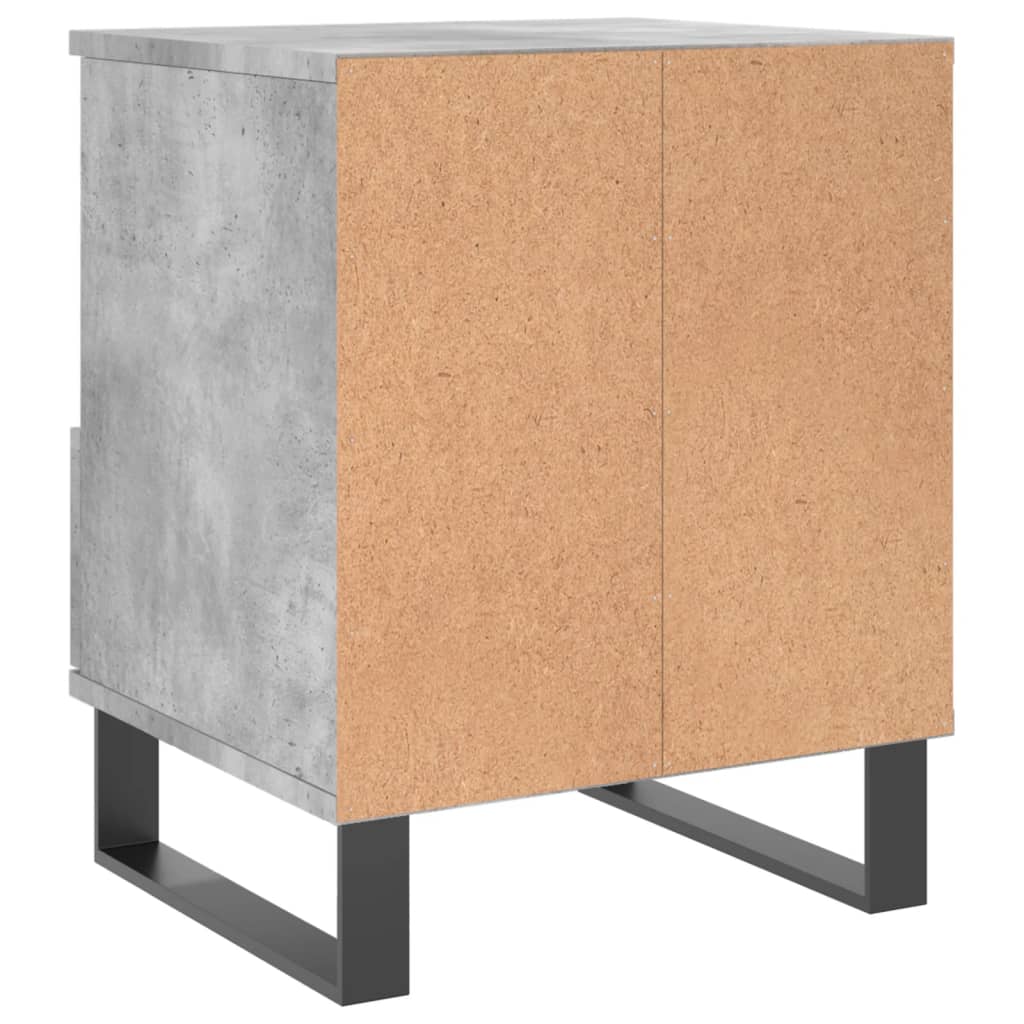 Bedside tables 2 pcs. Concrete grey 40x35x50 cm wood material