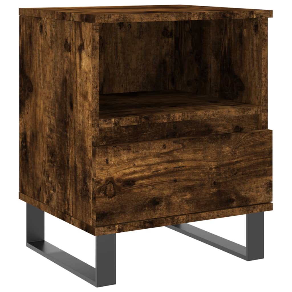 Tables de chevet 2 pcs. chêne fumé 40x35x50 cm matériau bois