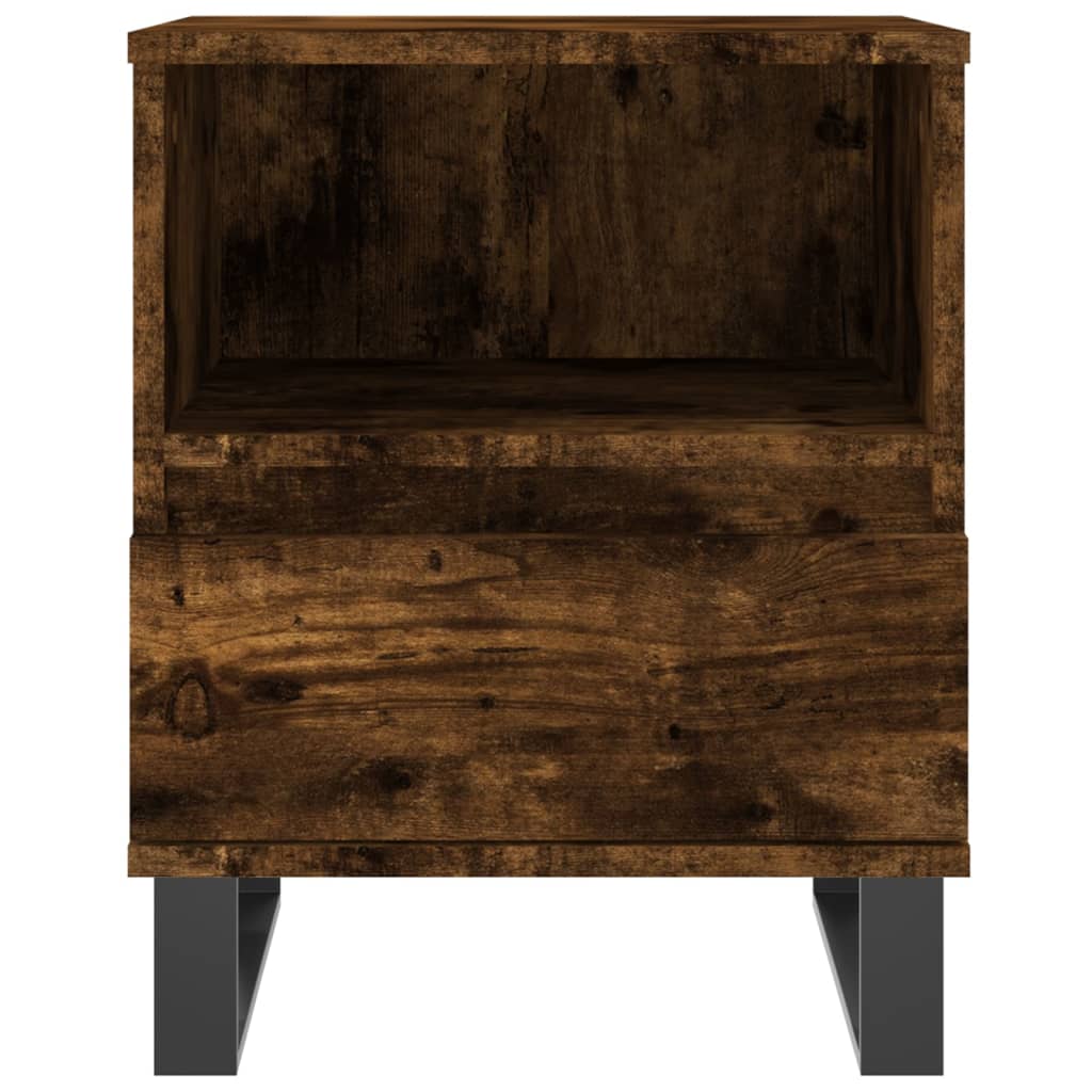 Tables de chevet 2 pcs. chêne fumé 40x35x50 cm matériau bois