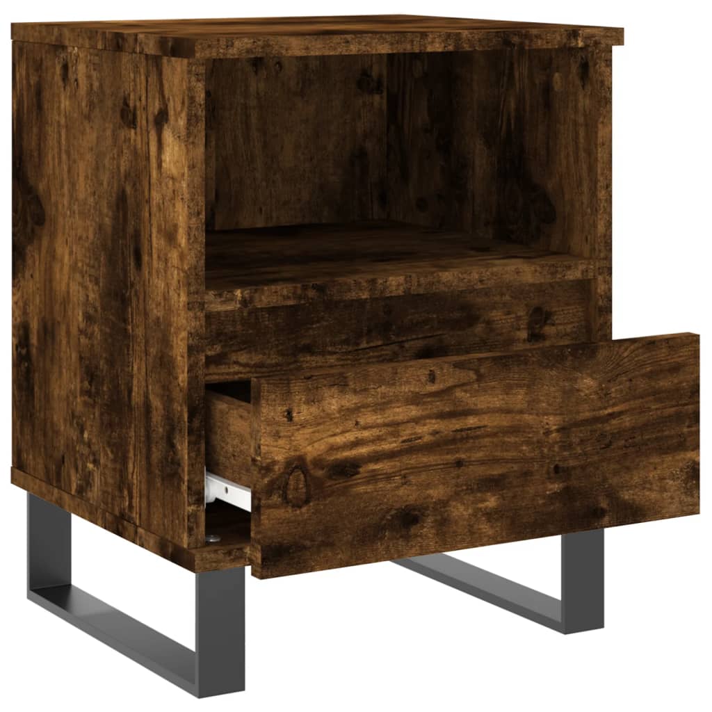 Tables de chevet 2 pcs. chêne fumé 40x35x50 cm matériau bois