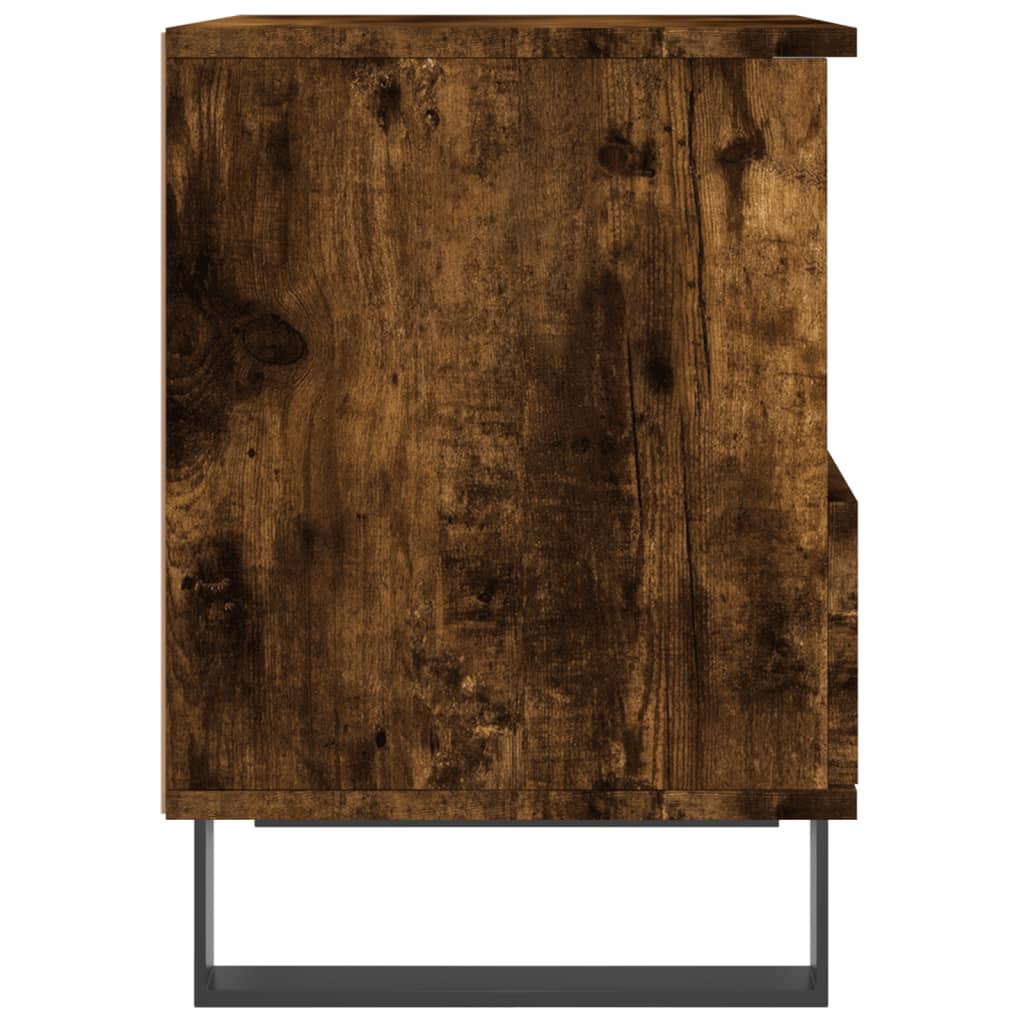 Tables de chevet 2 pcs. chêne fumé 40x35x50 cm matériau bois