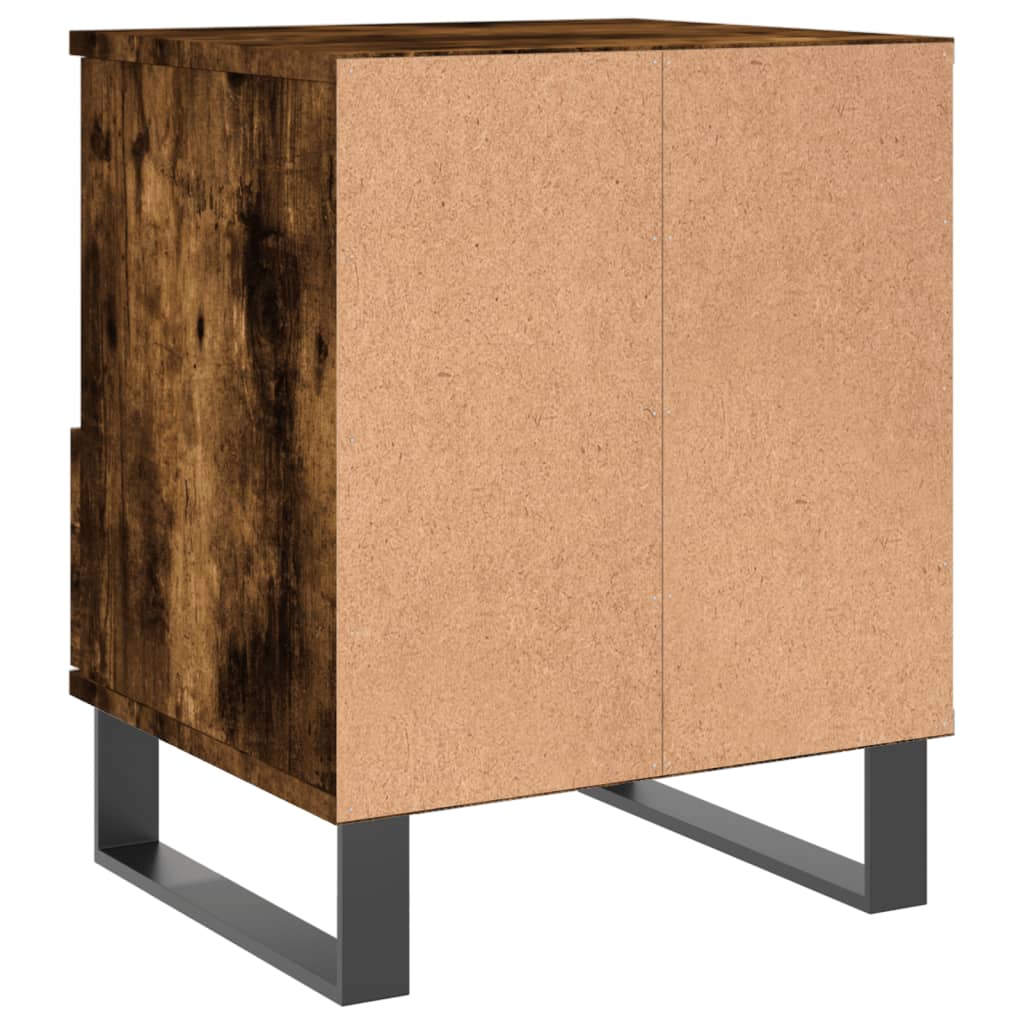 Tables de chevet 2 pcs. chêne fumé 40x35x50 cm matériau bois
