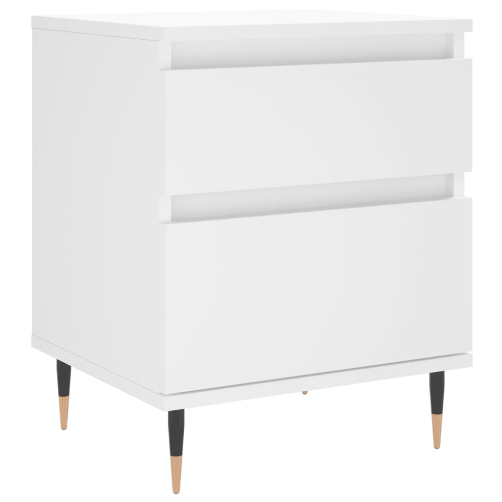 Table de chevet blanche 40x35x50 cm en bois