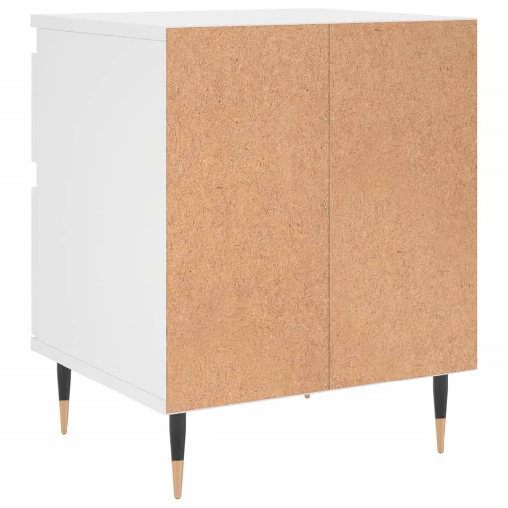 Table de chevet blanche 40x35x50 cm en bois