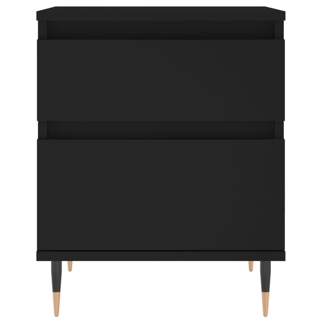 Bedside Table Black 40x35x50 cm Wood Material
