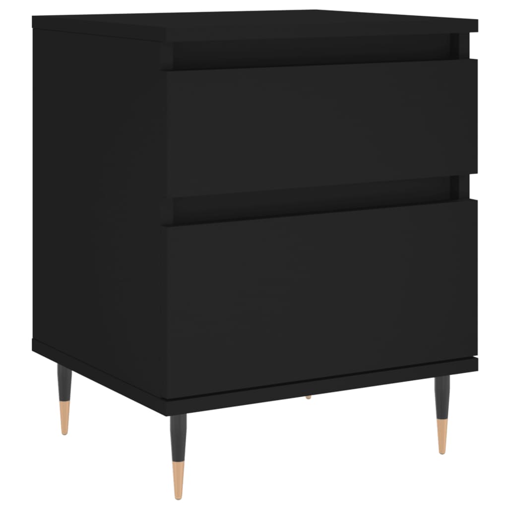 Tables de chevet 2 pcs. Noir 40x35x50 cm en bois
